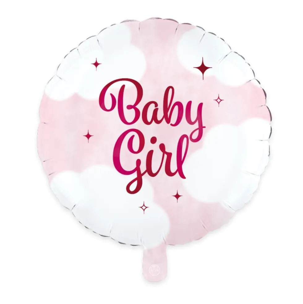 Baby Girl Rosa Skyer Babyshower Folieballong, 45cm