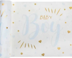 Baby Shower Bordløper Blå, 30cm x 3 m