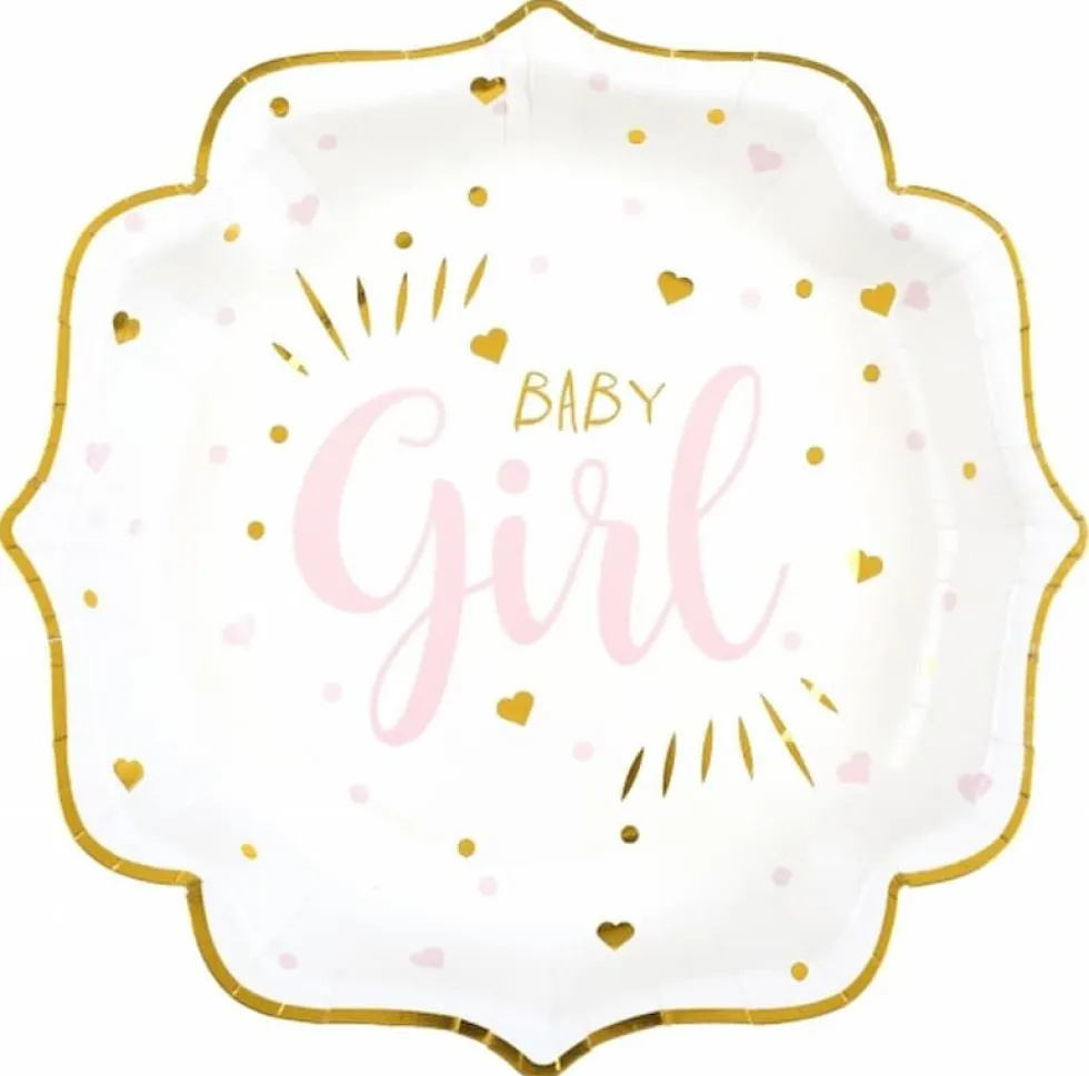 Baby Shower Tallerkener Rosa, 10 stk