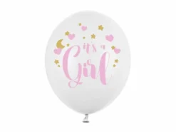 Ballongpakke, It's a Girl m/sky og stjerner, 6 stk