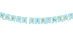 Banner Happy Birthday Blå, 175 x 15 cm