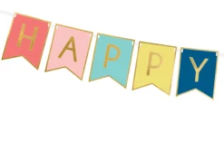Banner Happy Birthday Multi, 175 x 15 cm