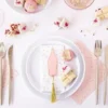 Bordkort Rosa Champagneflaske, 6 stk