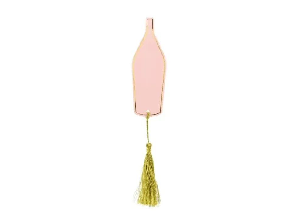 Bordkort Rosa Champagneflaske, 6 stk