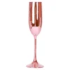 Champagneglass i Plast, Metallisk Rosa