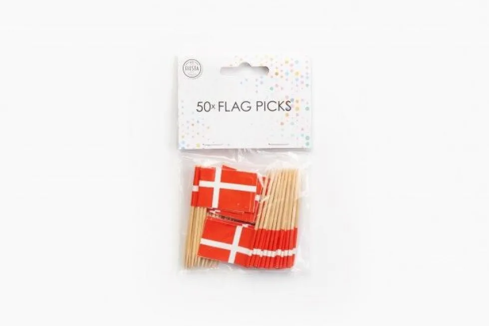 Cocktailflagg Danmark, 50 stk