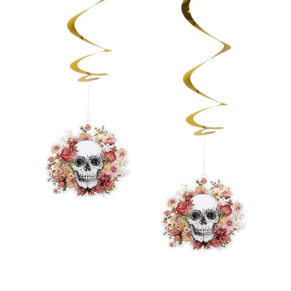 Day of the Dead swirl dekor, 2 stk.