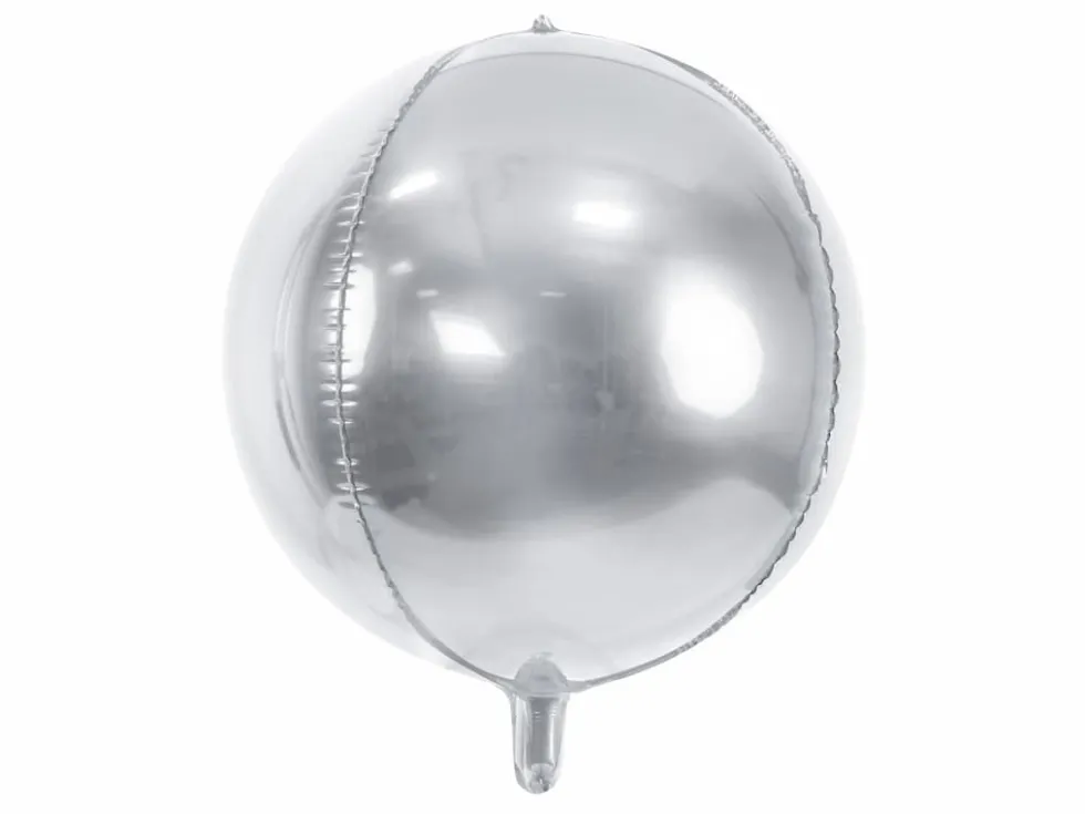 Folieballong Orb Ball, Sølv