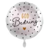 Folieballong Standard God Bedring, Rosa med Prikker
