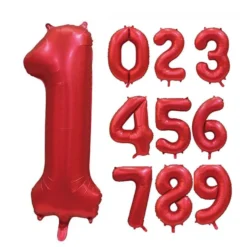 Folieballong tall sateng rød 86 cm