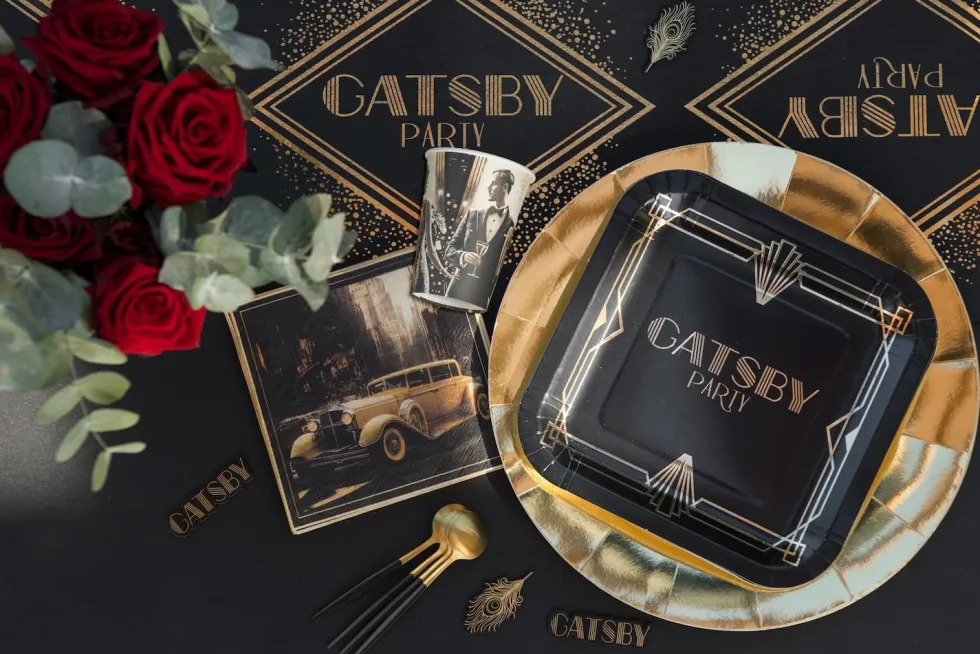 Gatsby tallerken sort, 10stk