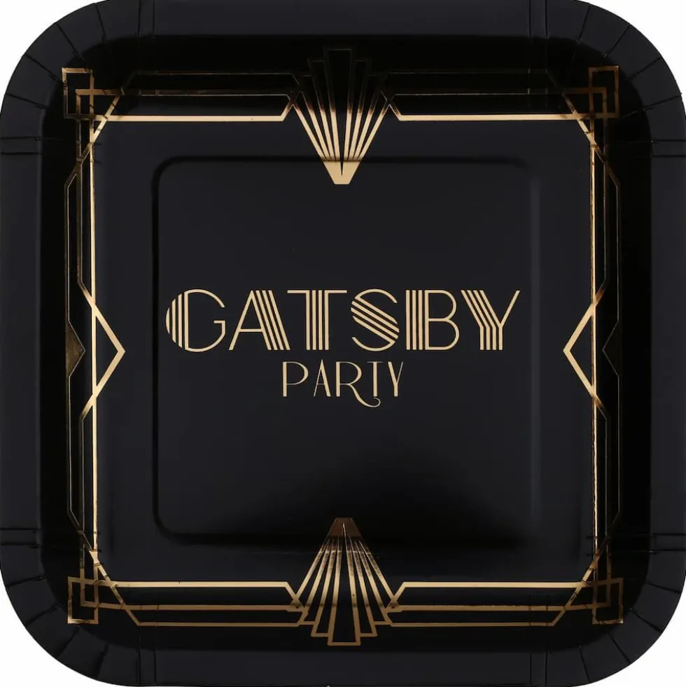 Gatsby tallerken sort, 10stk