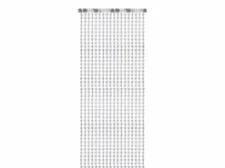 Glittergardin Sølv Stjerner, 100 x 245 cm
