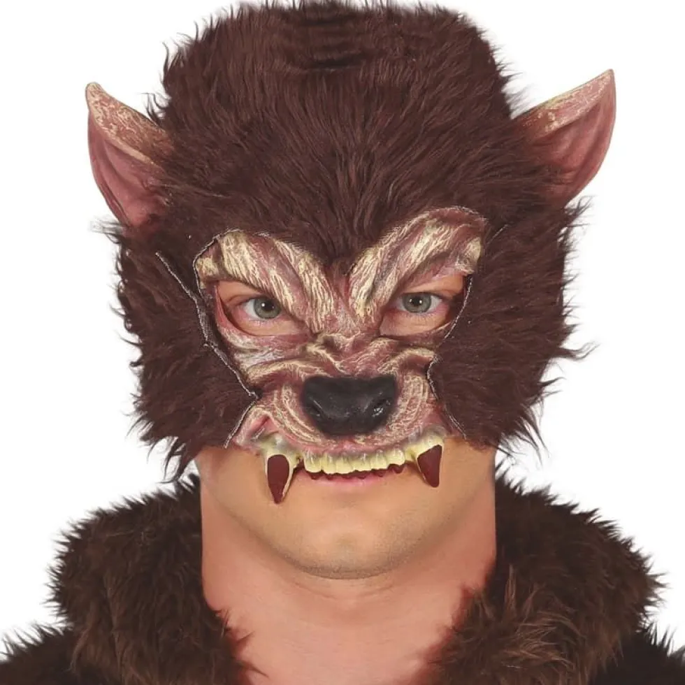 Halvmaske Brun Ulv, lateks