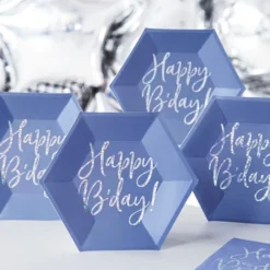 Happy B'day Asjett Blå, 6 stk