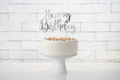 Happy Birthday Kaketopper Sølv