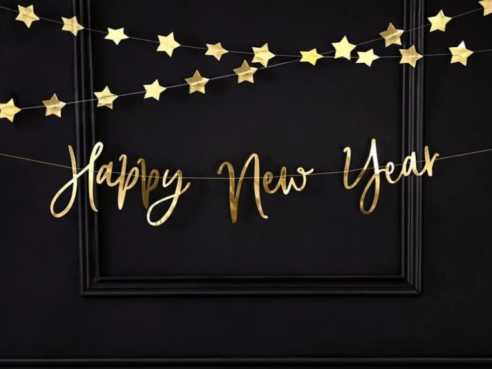 Happy New Year Girlander Gull, 66 x 18 cm