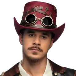 Hatt Keypunk, Burgunder med Briller