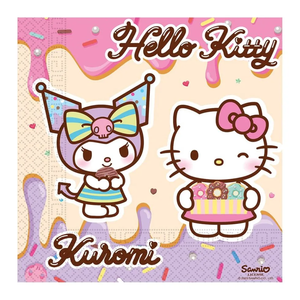 Hello Kitty & Kuromi servietter, 20stk