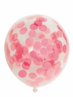 Konfettiballonger Papir Rosa, 30 cm, 6 stk