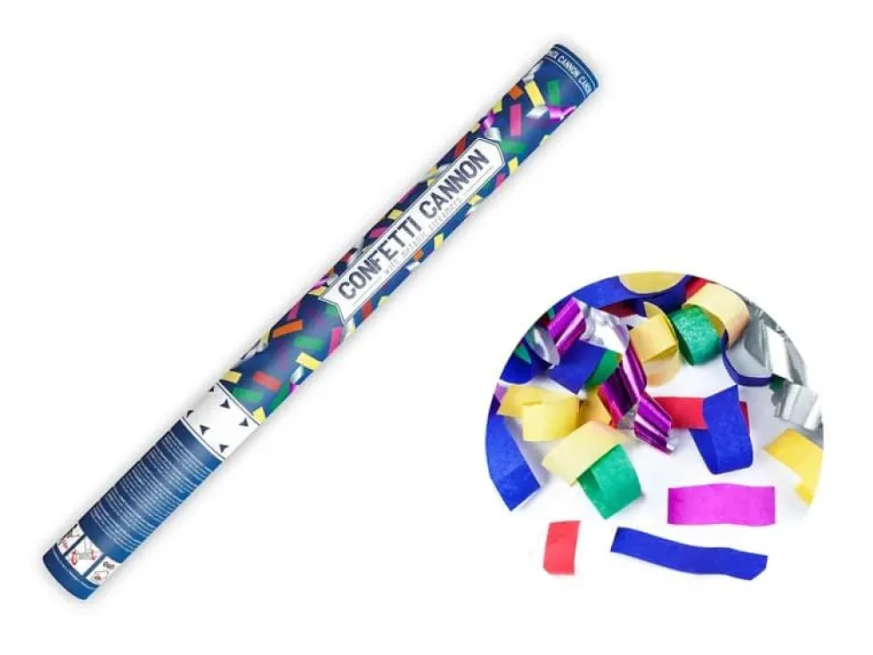 Konfettikanon Streamers Metallisk Multi, 60 cm