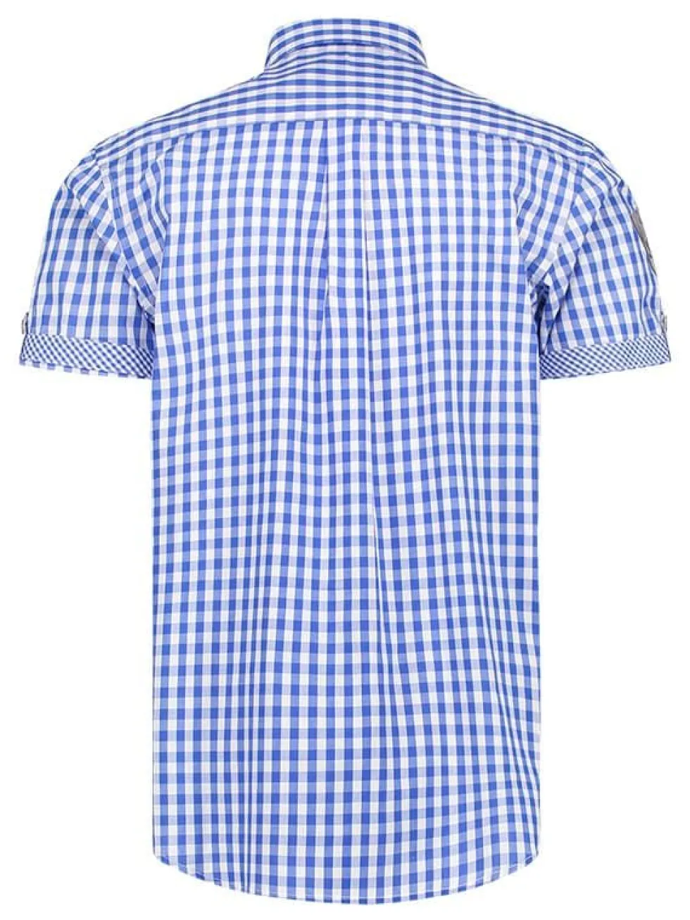 Kortermet blårutet skjorte
