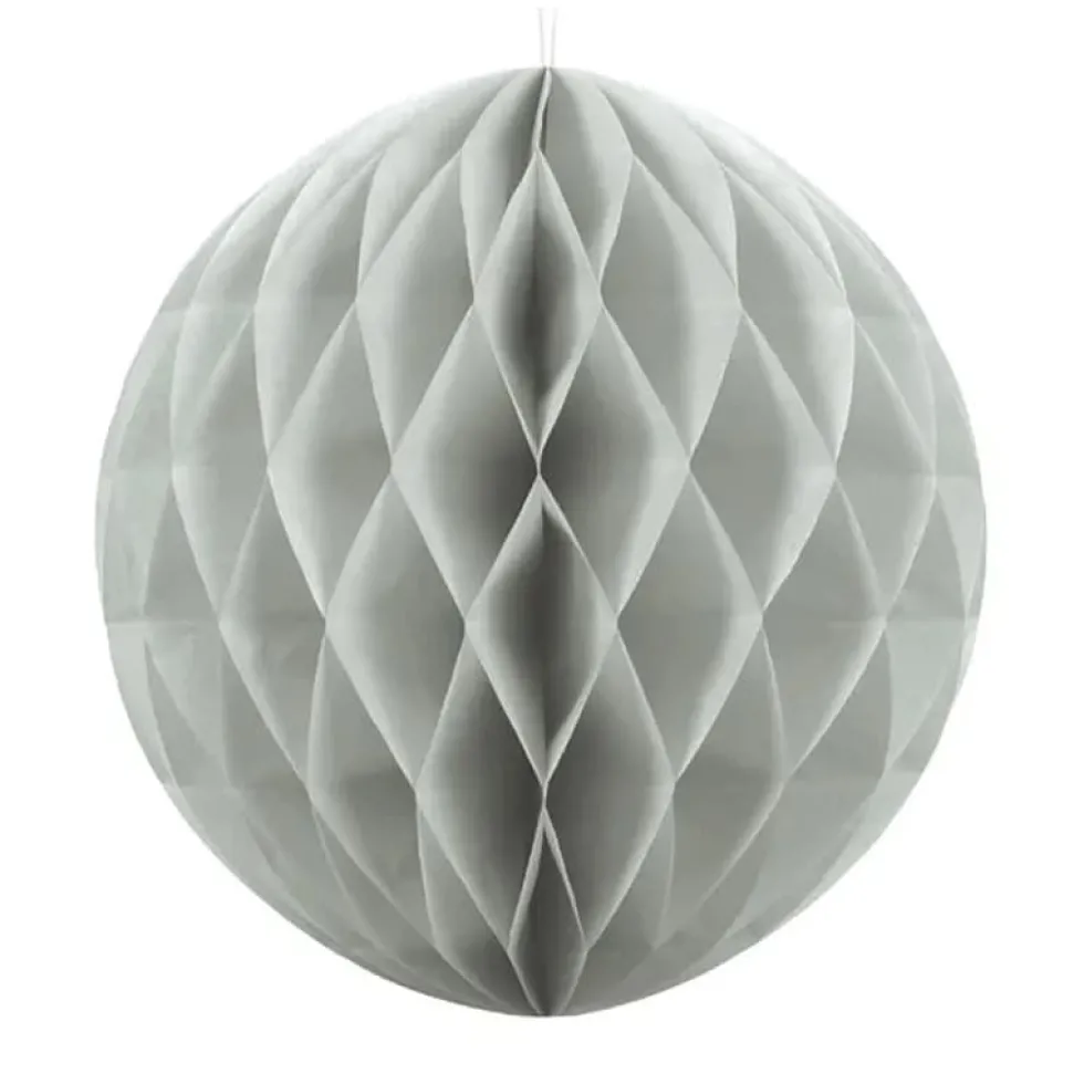 Lysegrå Honeycomb ball, 40cm