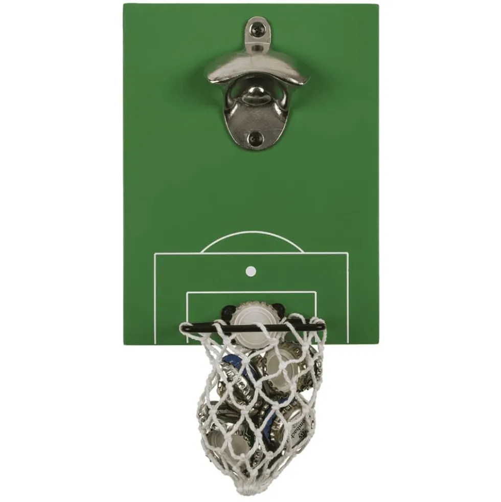Metal flaskeåpner med fotball mål