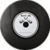 Musikk vinyl bordmatte 34cm sort, 6stk