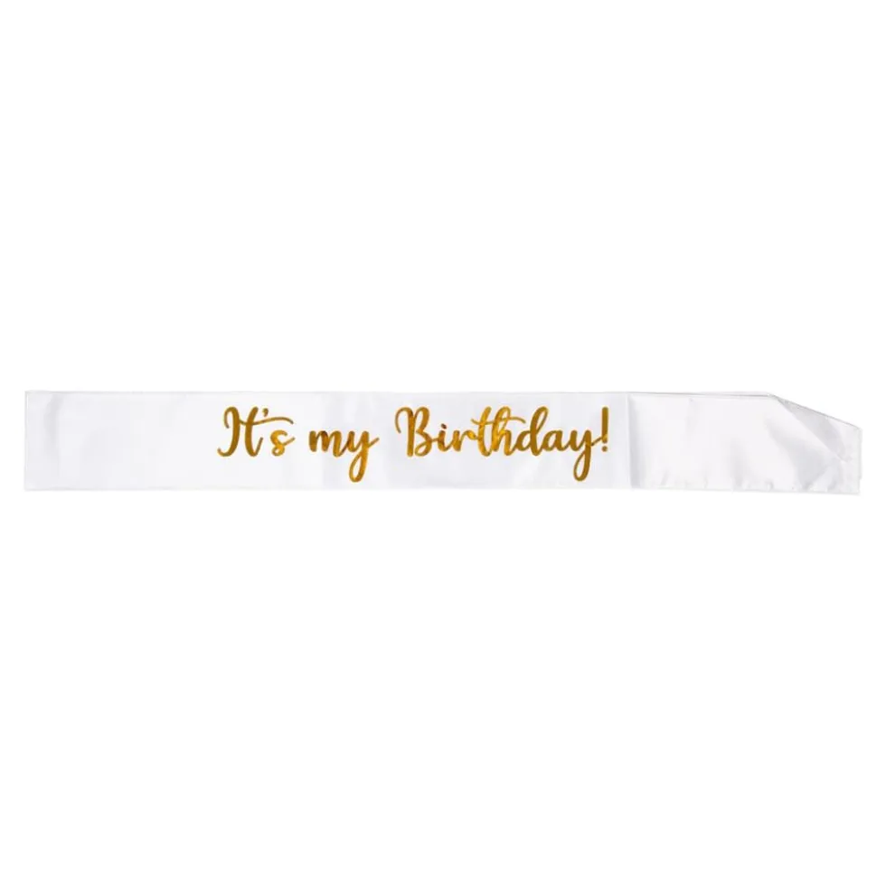 Ordensbånd It's my Birthday! Hvit og Gull