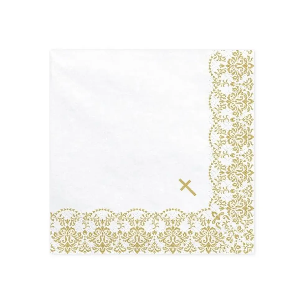 Ornament Servietter Gull, 20 stk
