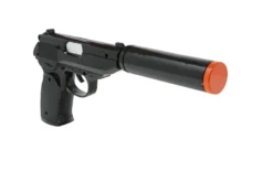 Pistol med lyddemper, 25 cm