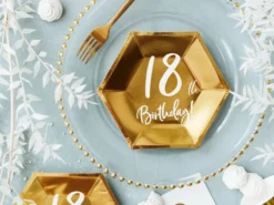 18år Bursdag Asjett Gull, 6 stk