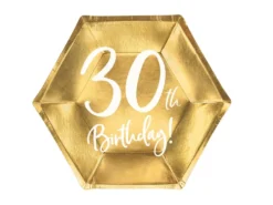 30år Bursdag Asjett Gull, 6 stk