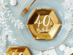 40år Bursdag Asjett Gull, 6 stk