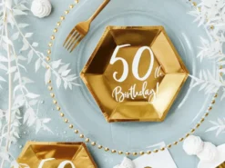 50år Bursdag Asjett Gull, 6 stk