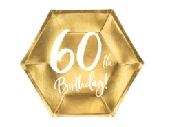 60år Bursdag Asjett Gull, 6 stk