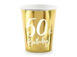 50år Bursdag Pappkrus Gull, 6 stk