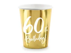 60år Bursdag Pappkrus Gull, 6 stk