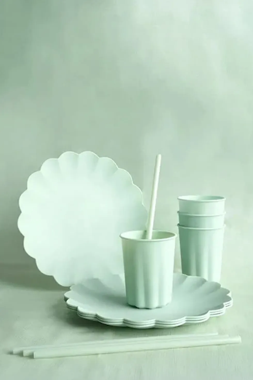 Salviegrønn plastikk kopper, 4pk