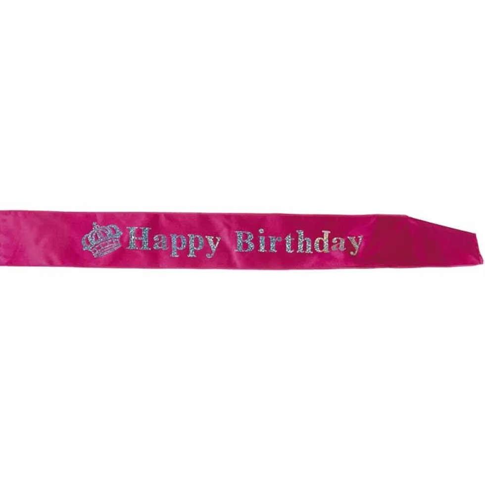 Sash Happy Birthday, Rosa/Sølv