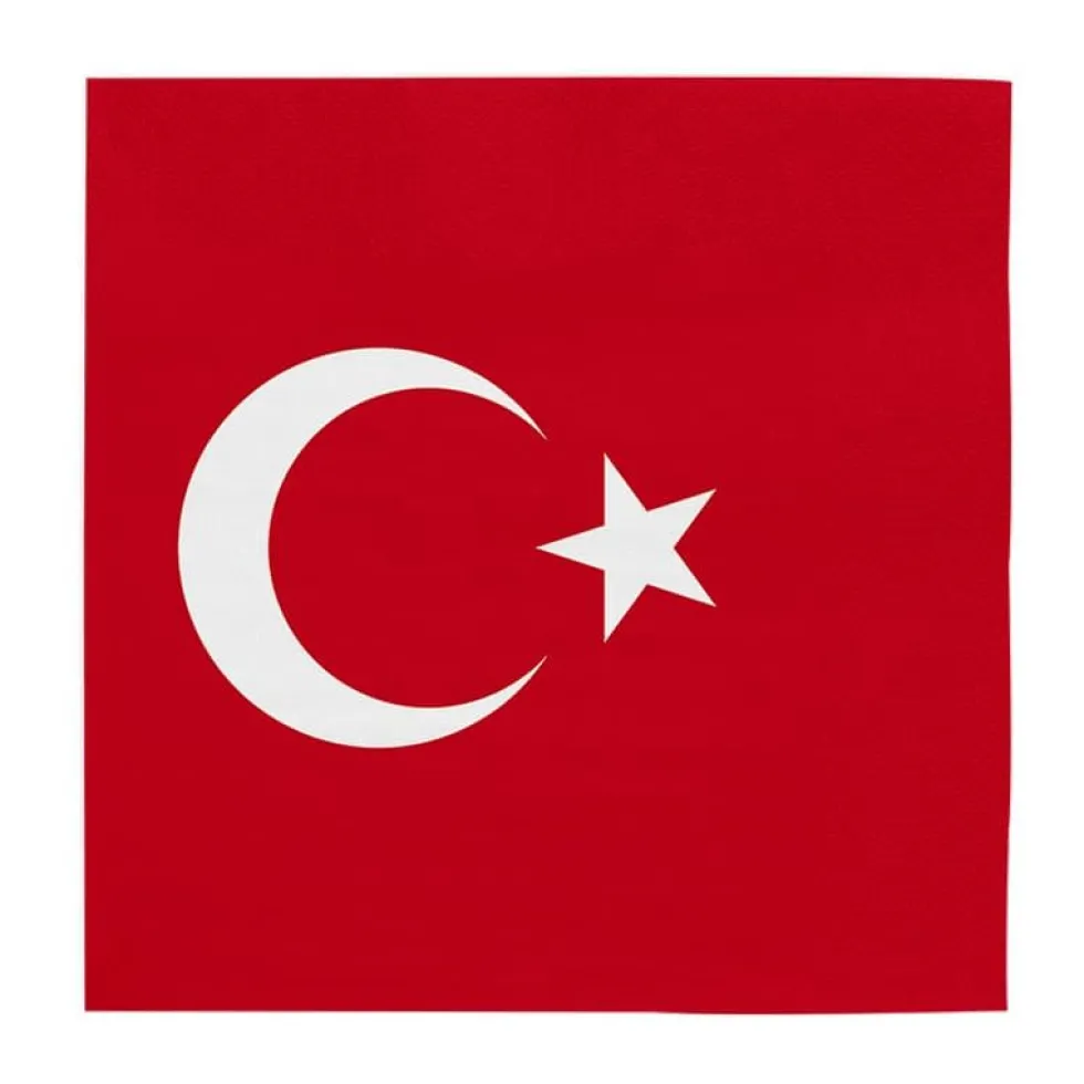 Servietter Tyrkiske flagg, 20 stk