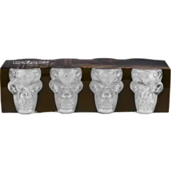 Shotglass Hodeskalle Plast, 4 stk