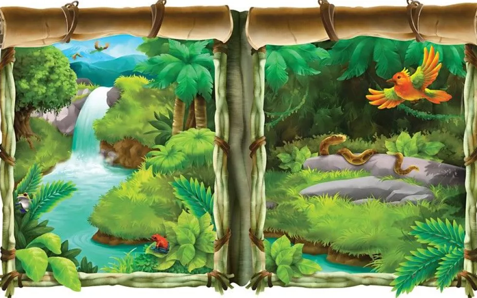 Veggdekorasjon, vindu, Jungle