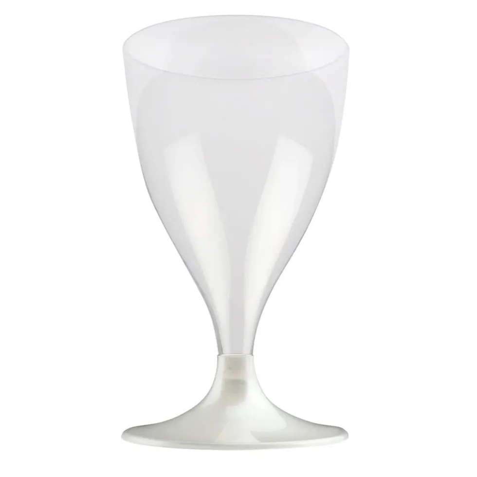 Vinglass 20cl hvit perle, 10stk